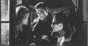 JILL, MO, AND SHADES CONFER AFTER A RATTLING EXPERIENCE